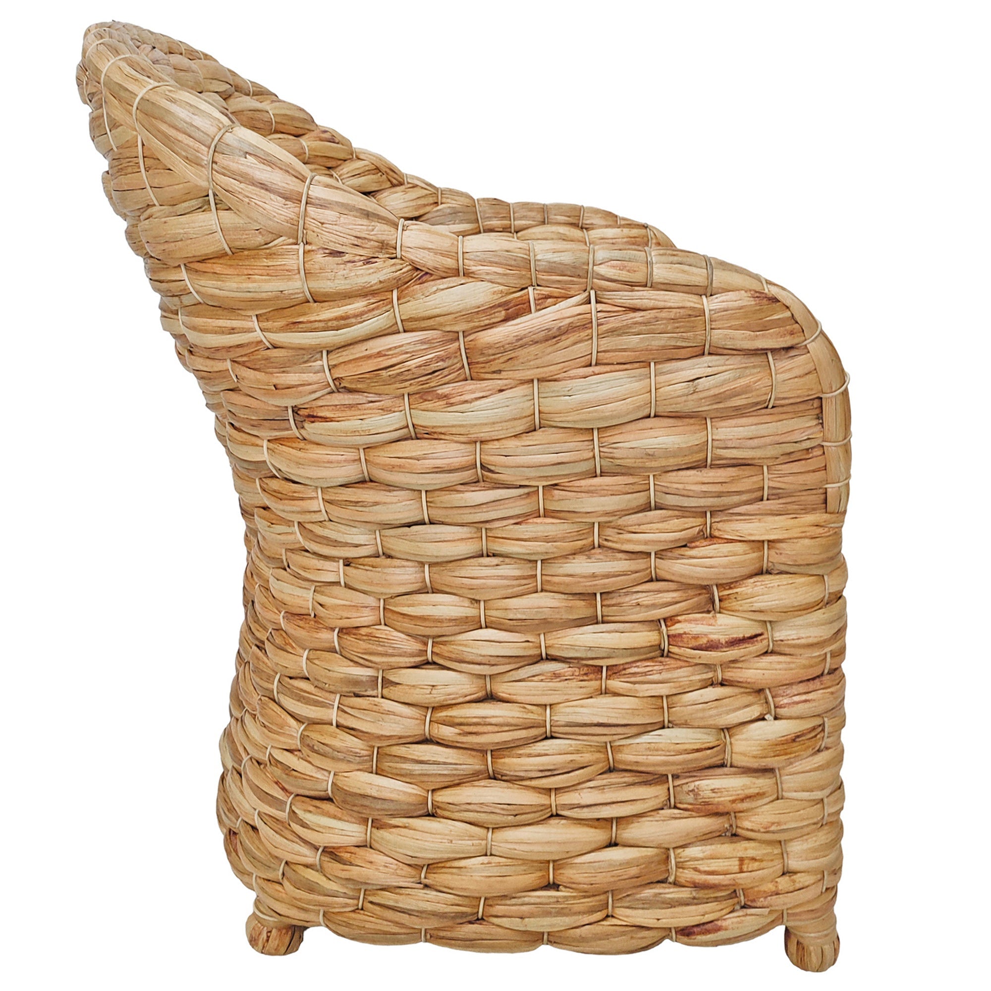 Wide Weave Natural Water Hyacinth Dining Chair