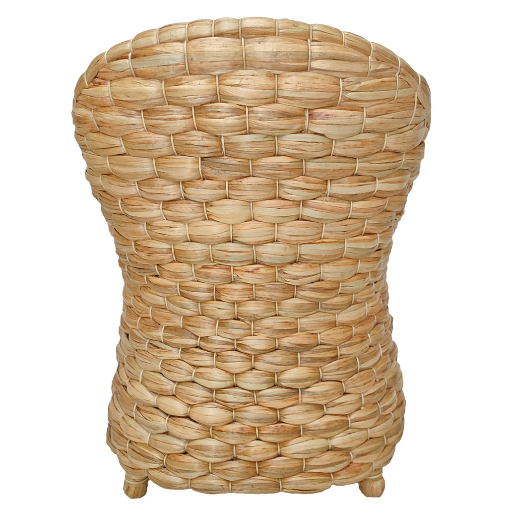 Wide Weave Natural Water Hyacinth Dining Chair