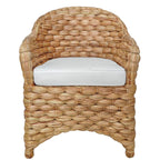 Wide Weave Natural Water Hyacinth Dining Chair