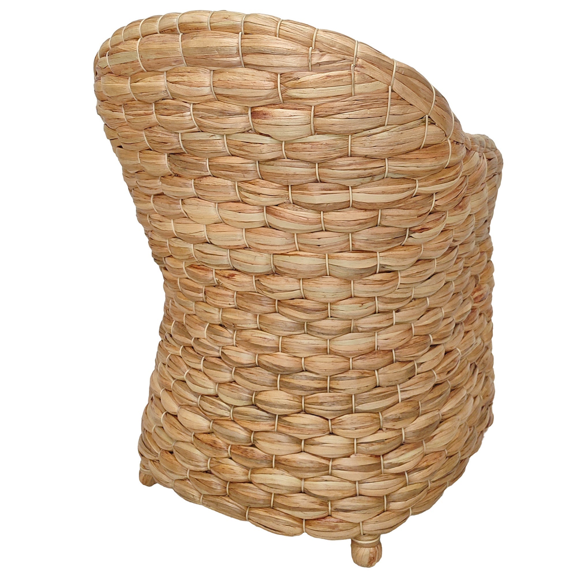 Wide Weave Natural Water Hyacinth Dining Chair