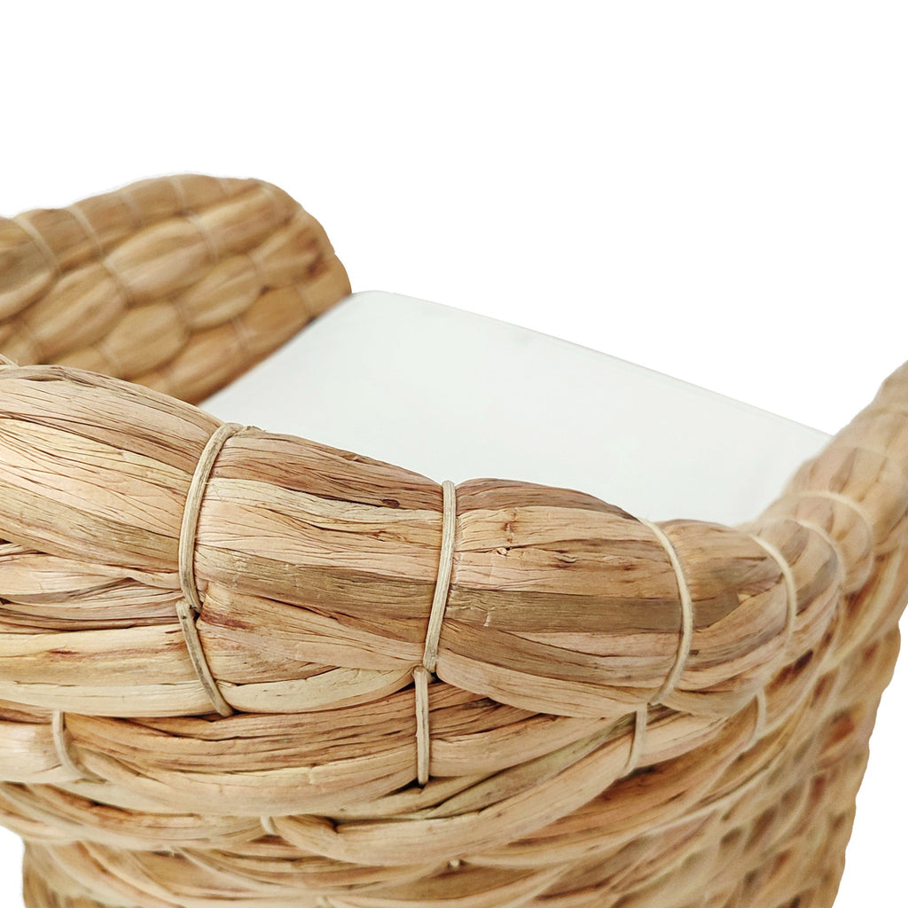 Wide Weave Natural Water Hyacinth Dining Chair