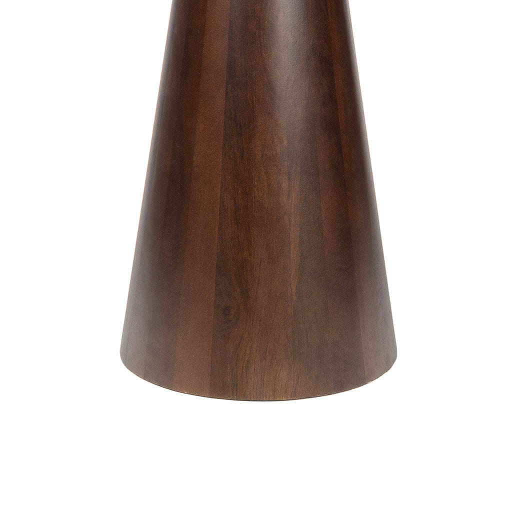 Kaito 18 Rustic Minimalist Round Marble/Wood Accent Table