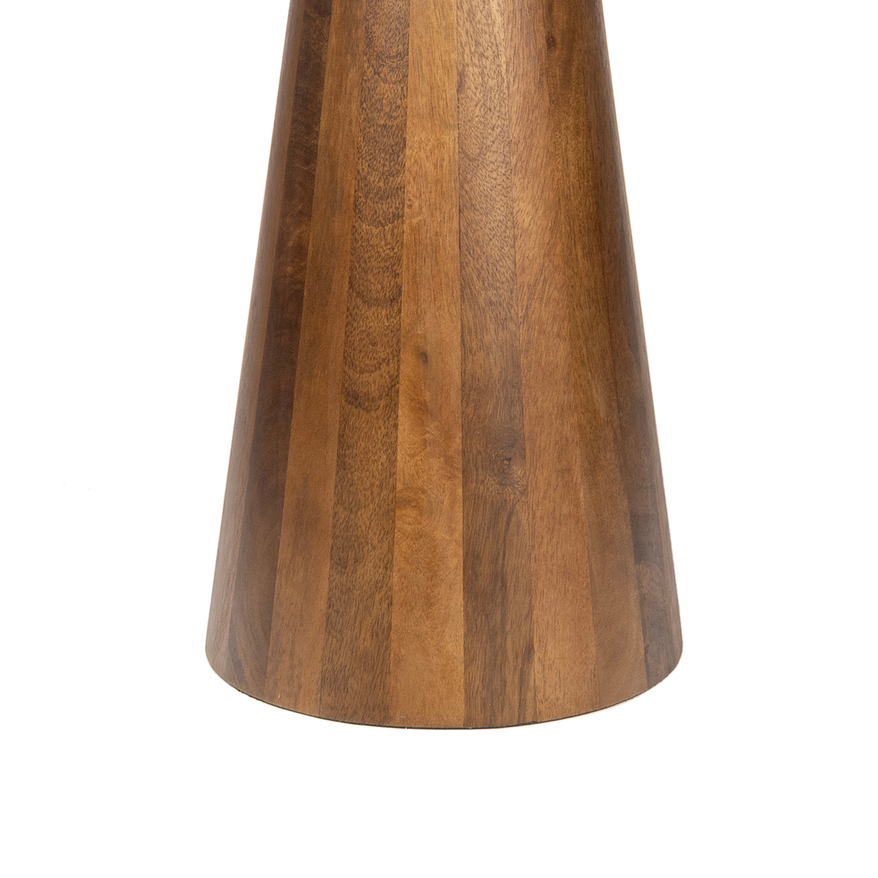 Kaito 18 Rustic Minimalist Round Marble/Wood Accent Table