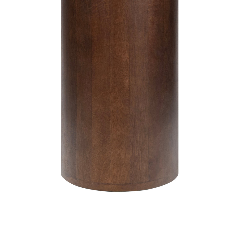 Milos 18 Rustic Minimalist Square Marble/Wood Accent Table