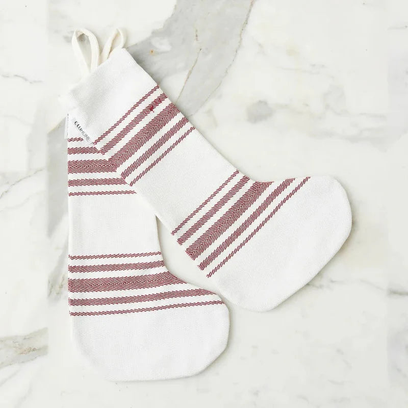 Vintage Stripe Holiday Stocking, Set of 2