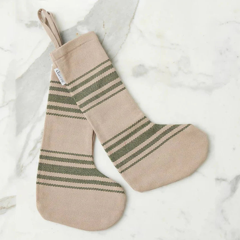 Vintage Stripe Holiday Stocking, Set of 2