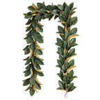 9' Lifelike Faux Green Magnolia Leaf Garland