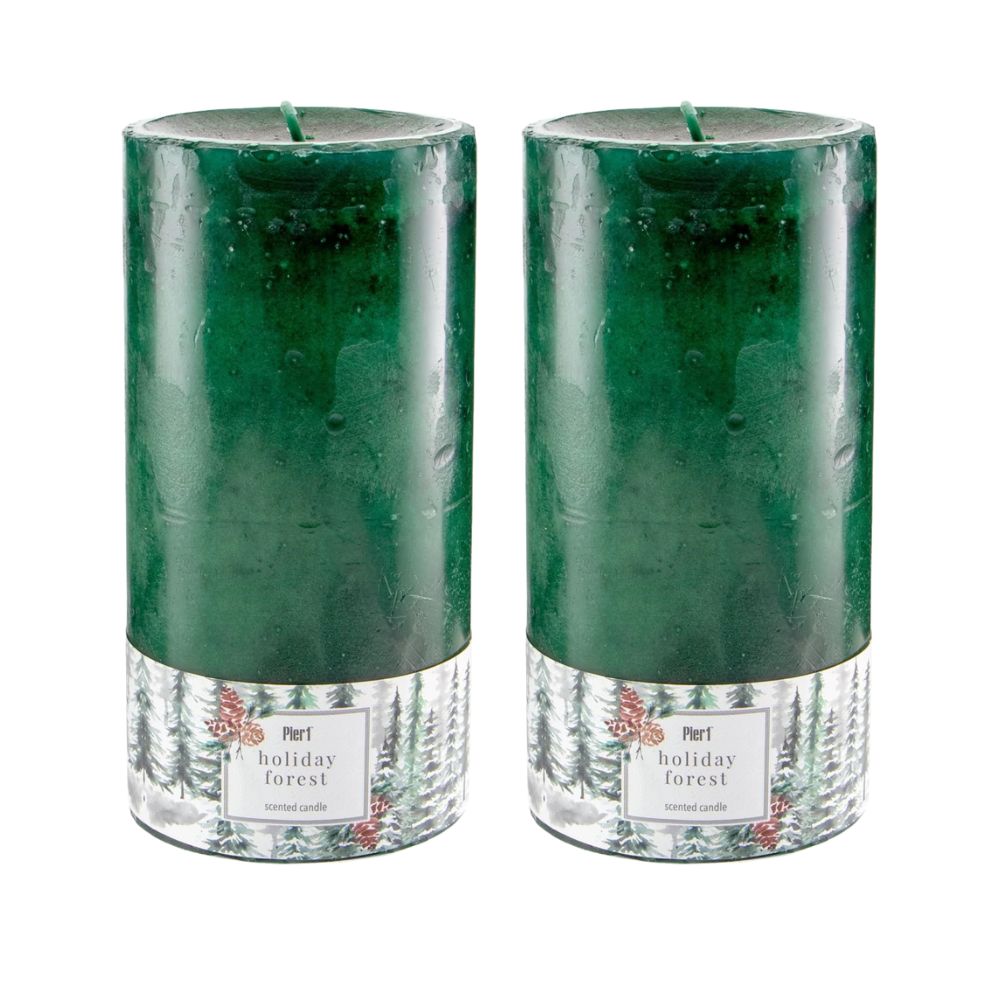 Pier 1 Holiday Forest 3x6 Pillar Candle, Set of 2