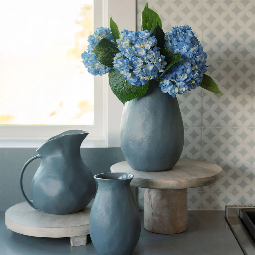 Handcrafted Warm Grey Aluminum Vase