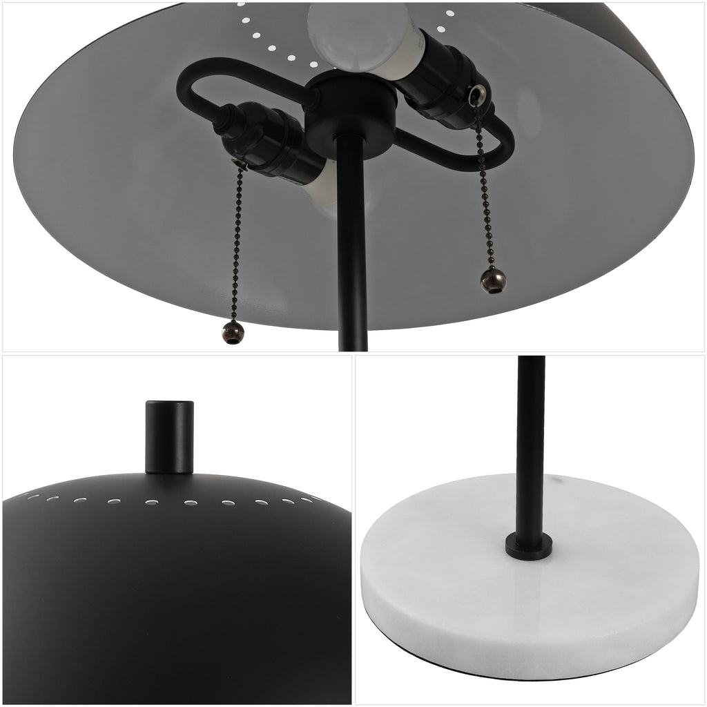 Ella 20.7 Dome Metal with Marble Base LED Table Lamp