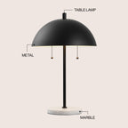Ella 20.7 Dome Metal with Marble Base LED Table Lamp
