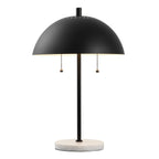 Ella 20.7 Dome Metal with Marble Base LED Table Lamp