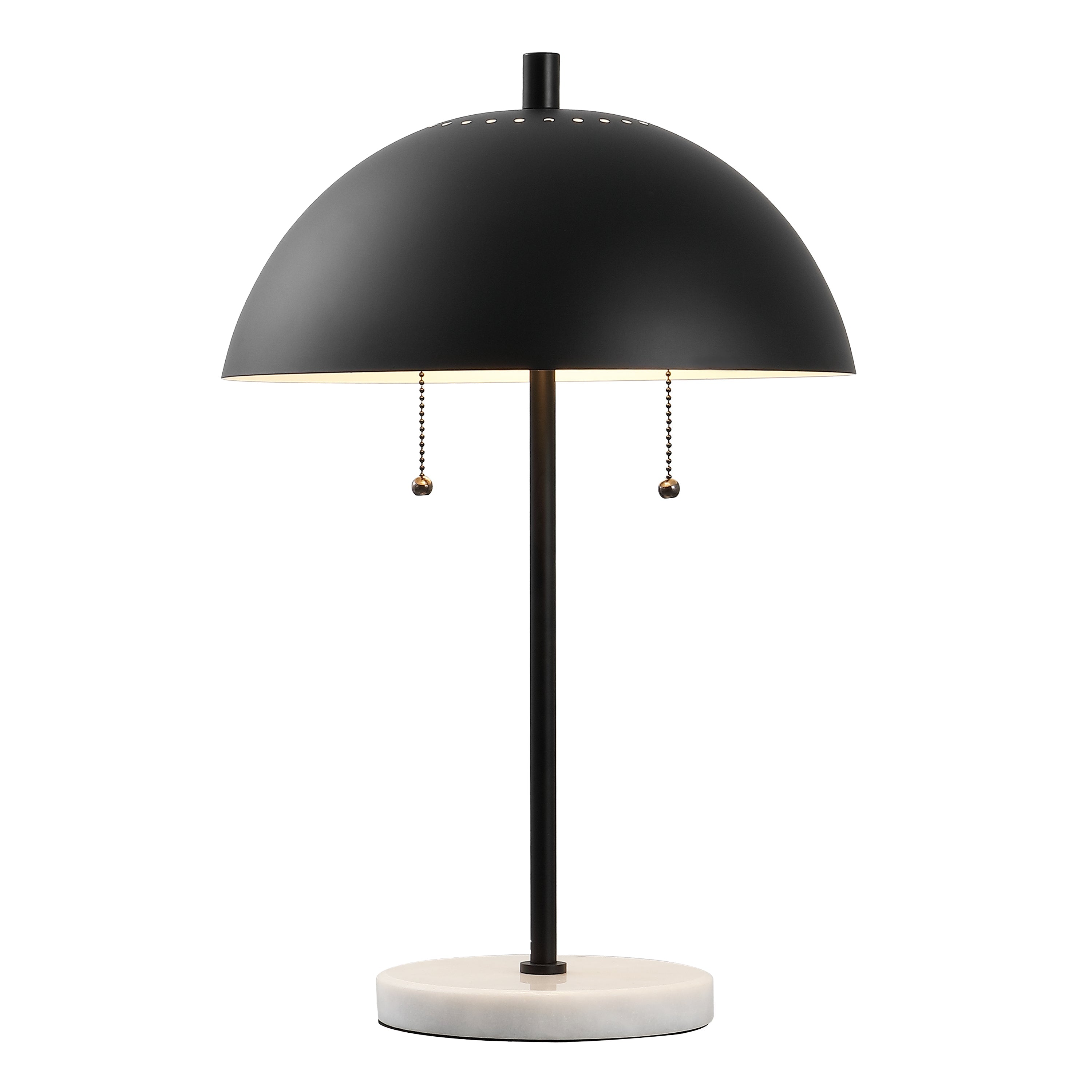 Ella 20.7 Dome Metal with Marble Base LED Table Lamp