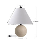 Liza 16 Modern Minimalist Travertine Globe LED Table Lamp