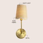 Lila Traditional Coastal Scalloped Fabric Shade/Metal LED Vanity Light