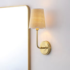 Lila Traditional Coastal Scalloped Fabric Shade/Metal LED Vanity Light