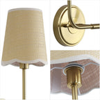 Lila Traditional Coastal Scalloped Fabric Shade/Metal LED Vanity Light