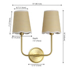 Lila Traditional Coastal Scalloped Fabric Shade/Metal LED Vanity Light