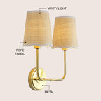 Lila Traditional Coastal Scalloped Fabric Shade/Metal LED Vanity Light