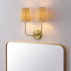 Lila Traditional Coastal Scalloped Fabric Shade/Metal LED Vanity Light