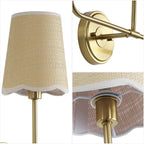 Lila Traditional Coastal Scalloped Fabric Shade/Metal LED Vanity Light