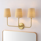 Lila Traditional Coastal Scalloped Fabric Shade/Metal LED Vanity Light