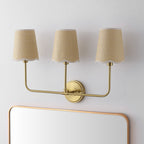 Lila Traditional Coastal Scalloped Fabric Shade/Metal LED Vanity Light