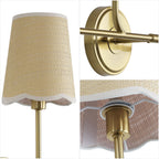 Lila Traditional Coastal Scalloped Fabric Shade/Metal LED Vanity Light