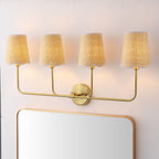 Lila Traditional Coastal Scalloped Fabric Shade/Metal LED Vanity Light