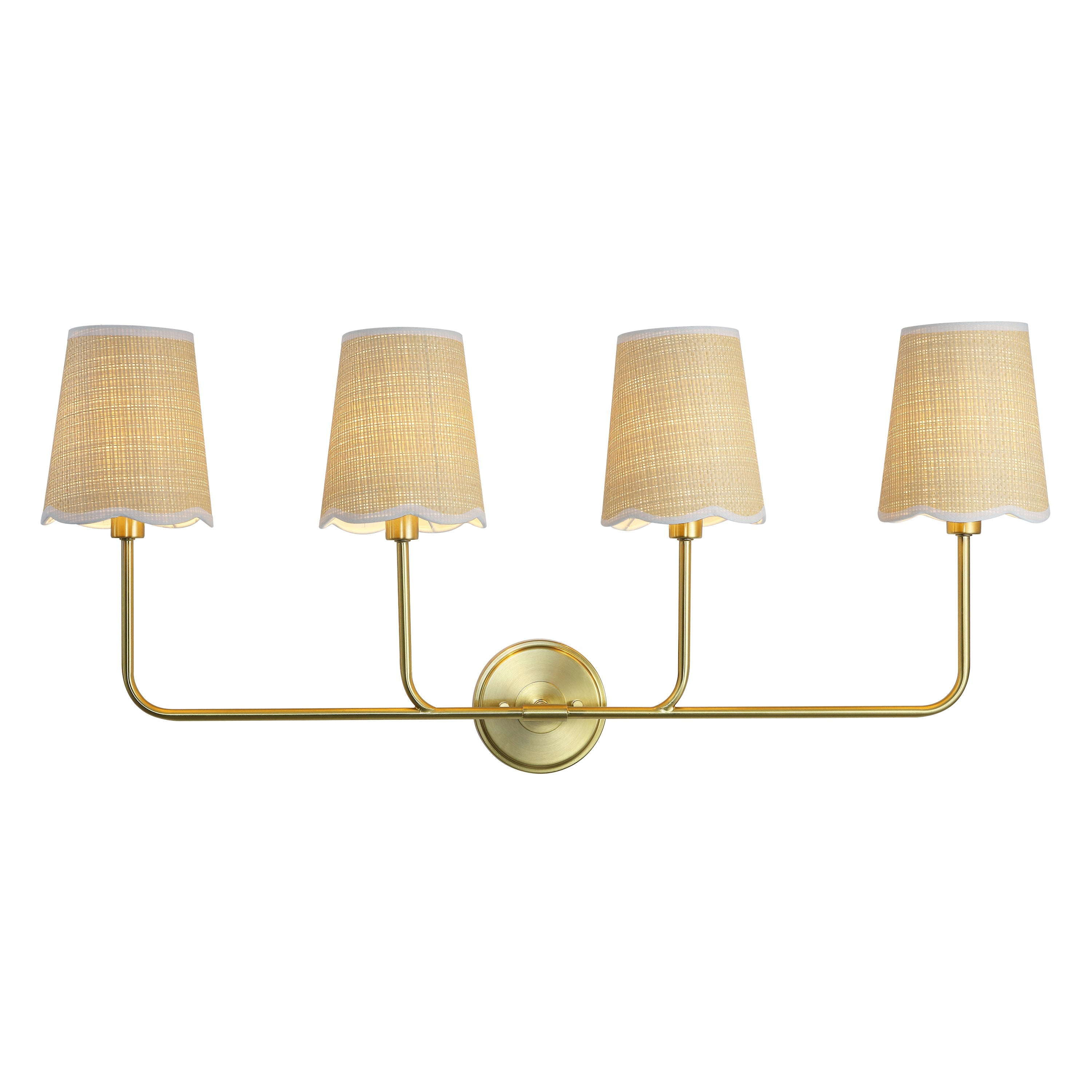 Lila Traditional Coastal Scalloped Fabric Shade/Metal LED Vanity Light