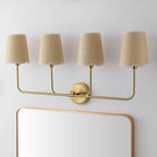 Lila Traditional Coastal Scalloped Fabric Shade/Metal LED Vanity Light