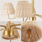 Libby 30 5-Light Modern Coastal Sleek Woven Rattan/Iron LED Chandelier