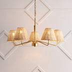 Libby 30 5-Light Modern Coastal Sleek Woven Rattan/Iron LED Chandelier