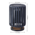 Sawara Modern Minimalist Faux Rattan Integrated Indoor/Outdoor LED Solar Powered Lantern
