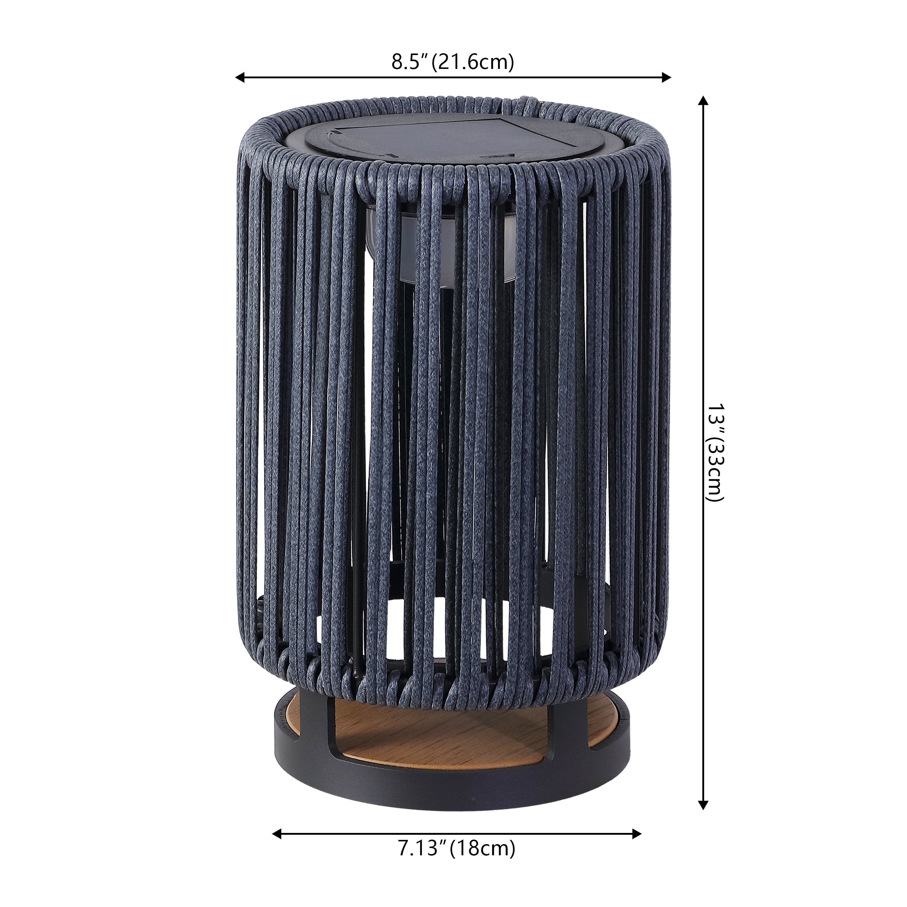 Sawara Modern Minimalist Faux Rattan Integrated Indoor/Outdoor LED Solar Powered Lantern