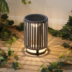 Sawara Modern Minimalist Faux Rattan Integrated Indoor/Outdoor LED Solar Powered Lantern