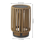 Sawara Modern Minimalist Faux Rattan Integrated Indoor/Outdoor LED Solar Powered Lantern