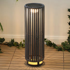 Sawara Modern Minimalist Faux Rattan Integrated Indoor/Outdoor LED Solar Powered Lantern