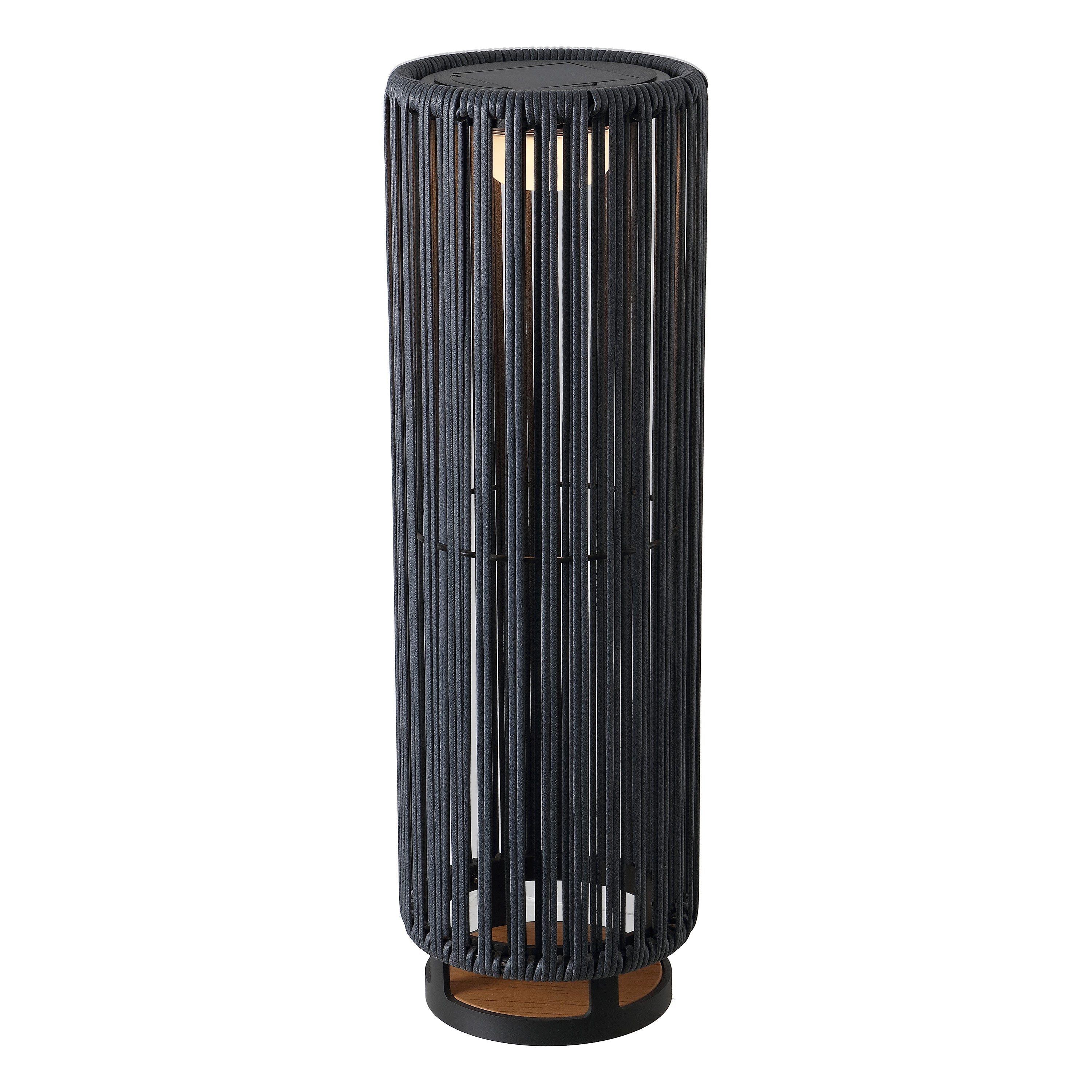 Sawara Modern Minimalist Faux Rattan Integrated Indoor/Outdoor LED Solar Powered Lantern