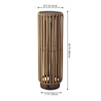 Sawara Modern Minimalist Faux Rattan Integrated Indoor/Outdoor LED Solar Powered Lantern
