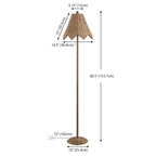 Tybee 60.5 Traditional Coastal Rattan Scalloped LED Floor Lamp