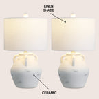 Altea 20.5 Rustic Coastal Pottery Jar LED Table Lamp, Set of 2