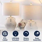 Altea 20.5 Rustic Coastal Pottery Jar LED Table Lamp, Set of 2