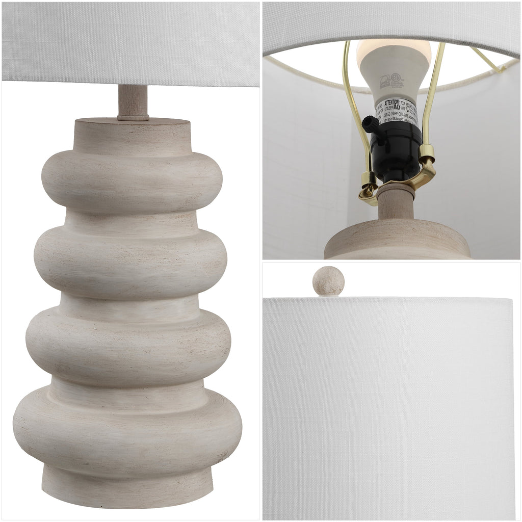 Juniper 26 Modern Minimalist Resin Stacked Ovoid LED Lamp