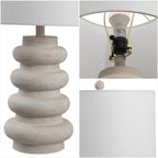 Juniper 26 Modern Minimalist Resin Stacked Ovoid LED Lamp