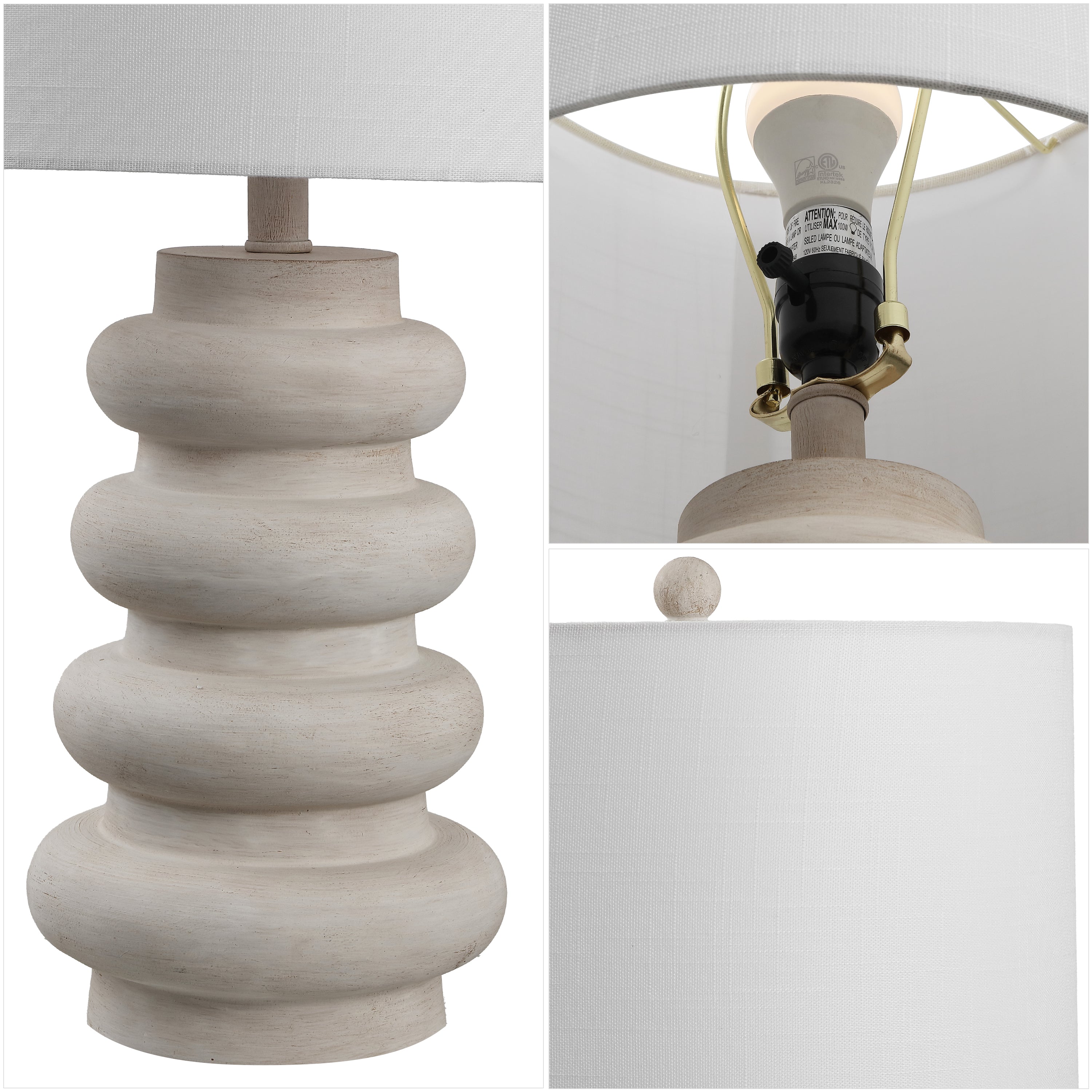 Juniper 26 Modern Minimalist Resin Stacked Ovoid LED Lamp