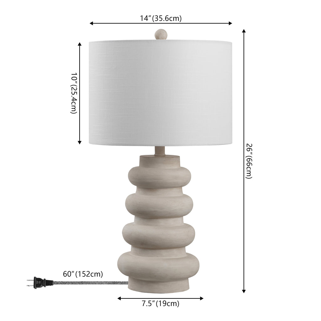 Juniper 26 Modern Minimalist Resin Stacked Ovoid LED Lamp