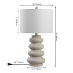 Juniper 26 Modern Minimalist Resin Stacked Ovoid LED Lamp