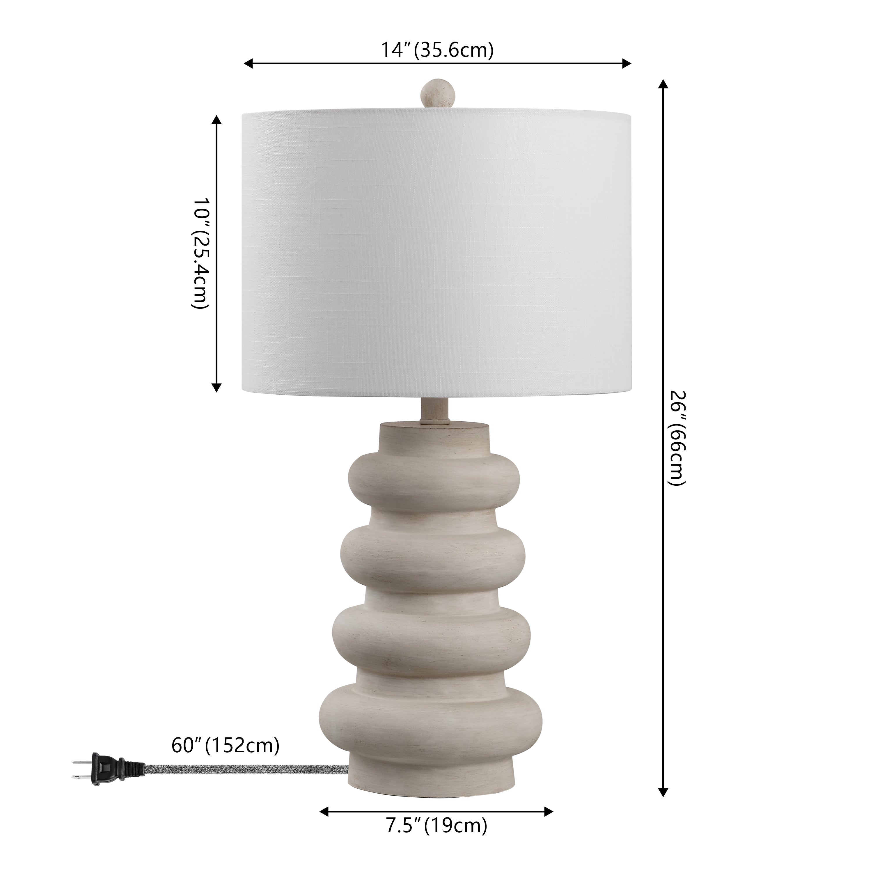 Juniper 26 Modern Minimalist Resin Stacked Ovoid LED Lamp
