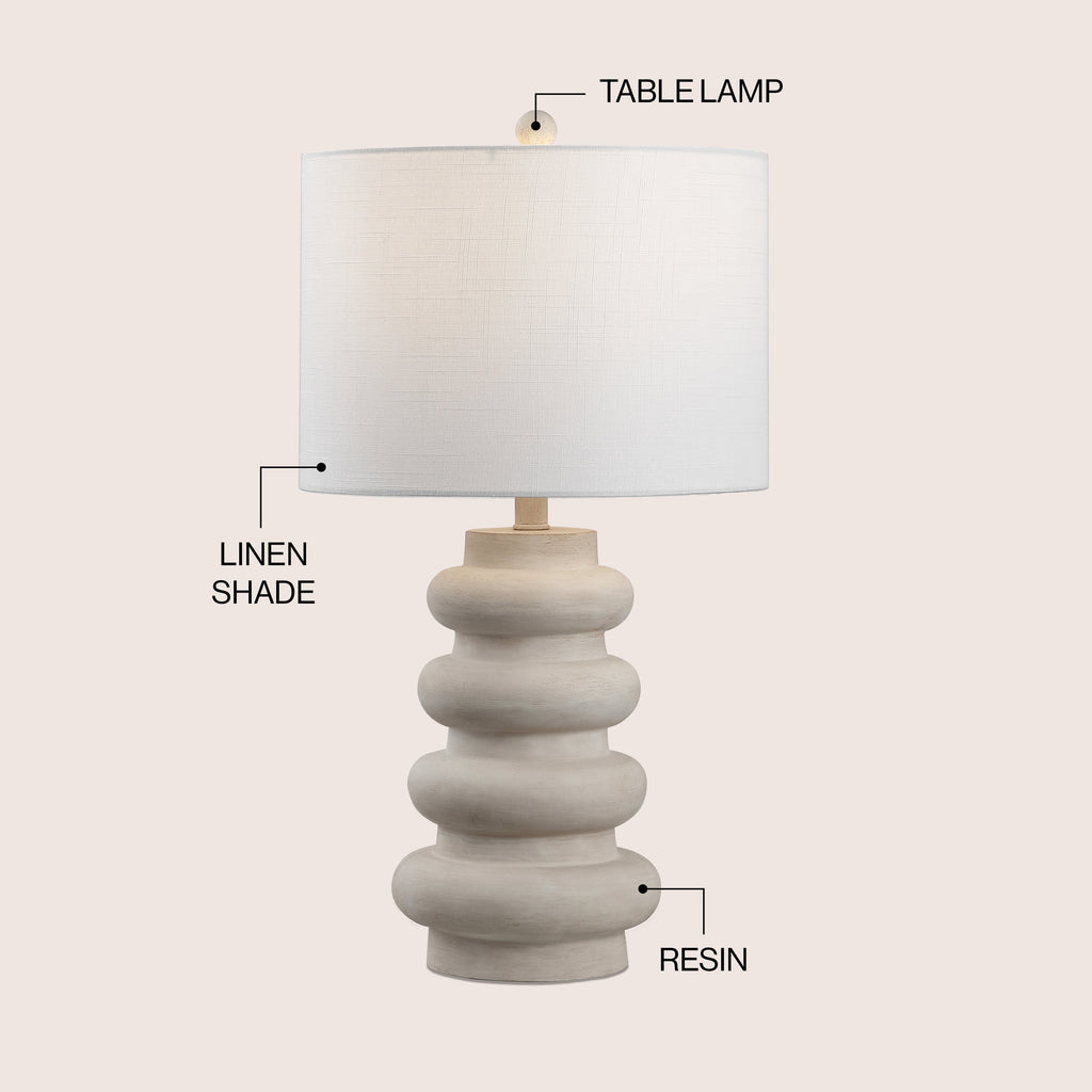 Juniper 26 Modern Minimalist Resin Stacked Ovoid LED Lamp
